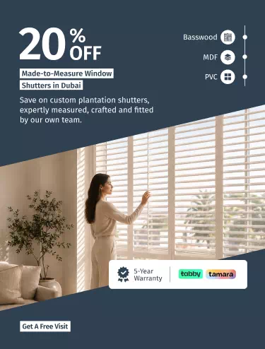 Window shutters in Dubai - 20% off, book a free home visit