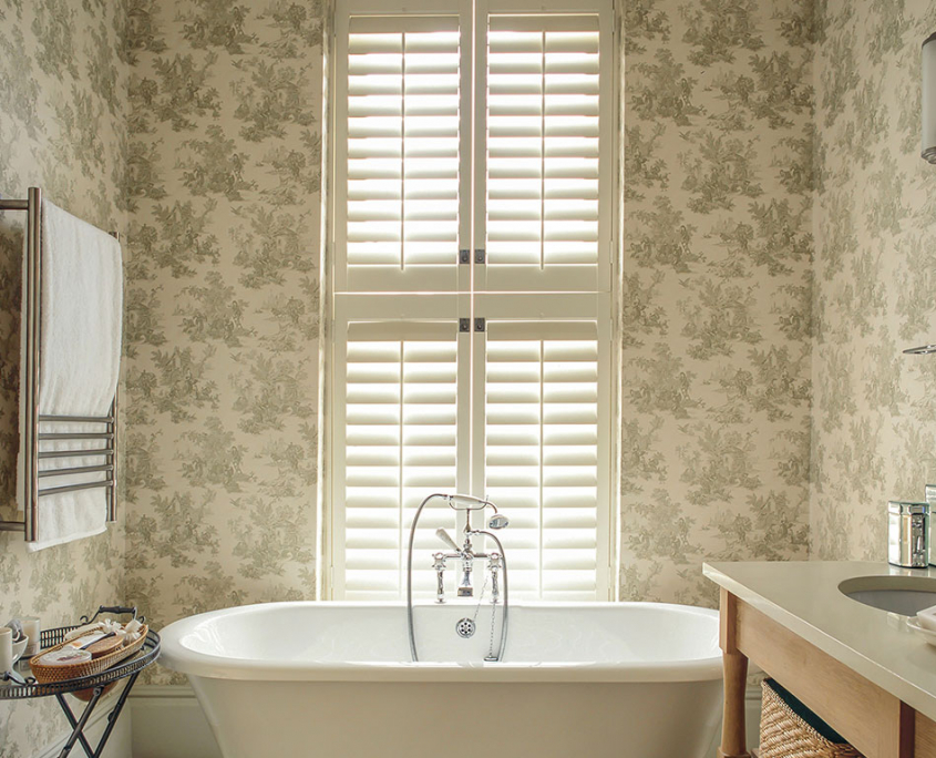 Bathroom Window Wooden Shutters Dubai Plantations Shutters