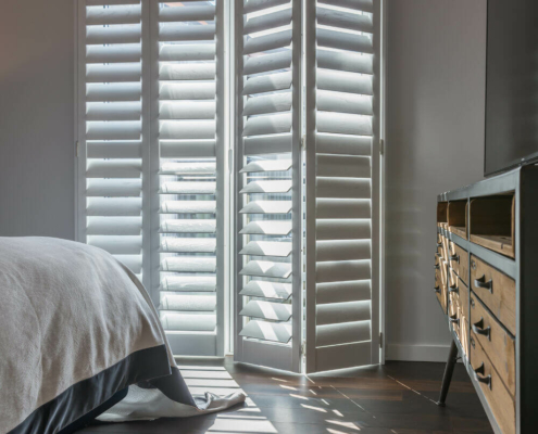 Tracked Shutters Option for Bedroom